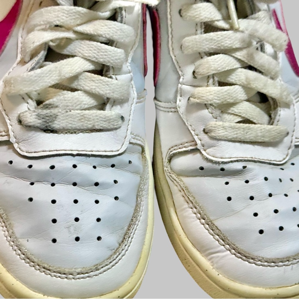 Nike - Girl’s Youth Sz 5 Nike Court Borough Mid 2 White & Pink - Picture 6 of 9